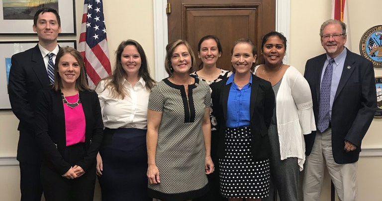 USFCMS Graduate Students and Mark Luther with Ocean Policy Representative Kathy Castor