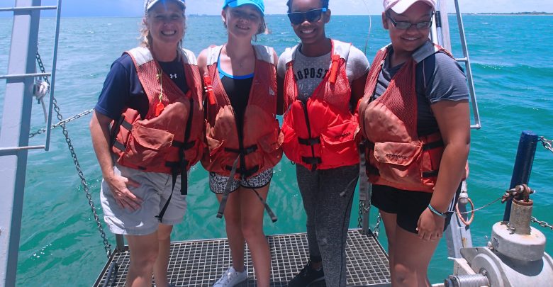 Teresa Greely with students at Oceanography Camp for Girls