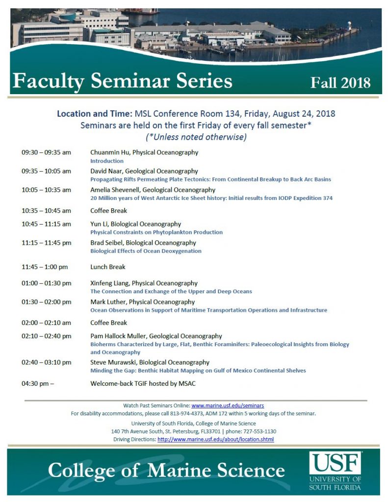 Faculty Seminar Series – Fall 2018