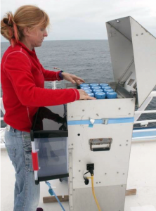 Dr. Rachel Shelley, a researcher at Florida State University and co-author of the Nature Communications study, sets up a dust collector used to capture aerosols on the R/V Knorr in 2010. Dr. Rachel Shelley, a researcher at Florida State University and co-author of the Nature Communications study, sets up a dust collector used to capture aerosols on the R/V Knorr in 2010.