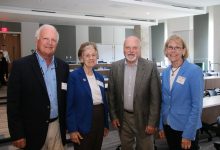 Dr. Charles 'Chuck' Wilson, Dr. Rita Colwell, Dr. Steven Murawski, and Dr. Margaret Leinen after a productive first day of overviews.