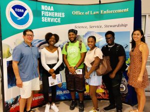 REU participants visited the NOAA Fisheries Southeast Regional Office. (left to right: Richard Rivera, Jenelle DeVry, Angel Cedeño, Alexis Peterson, Tione Grant, and Ana Arellano) REU participants visited the NOAA Fisheries Southeast Regional Office. (left to right: Richard Rivera, Jenelle DeVry, Angel Cedeño, Alexis Peterson, Tione Grant, and Ana Arellano)