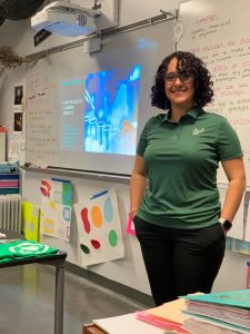 Natalia Lopez and her presentation titled: "A day in a life of a Marine Scientist" Natalia Lopez and her presentation titled: "A day in a life of a Marine Scientist"