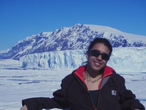Former USF CMS student Dr. Cristina Subt in Antarctica aboard Korean ice breaker R/V I/B Araon. Former USF CMS student Dr. Cristina Subt in Antarctica aboard Korean ice breaker R/V I/B Araon.